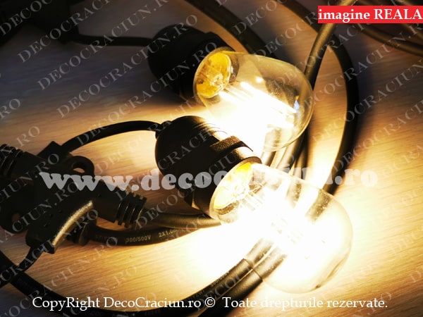 Ghirlanda luminoasa exterior dulie cu pendul becuri Edison E27 lumina calda