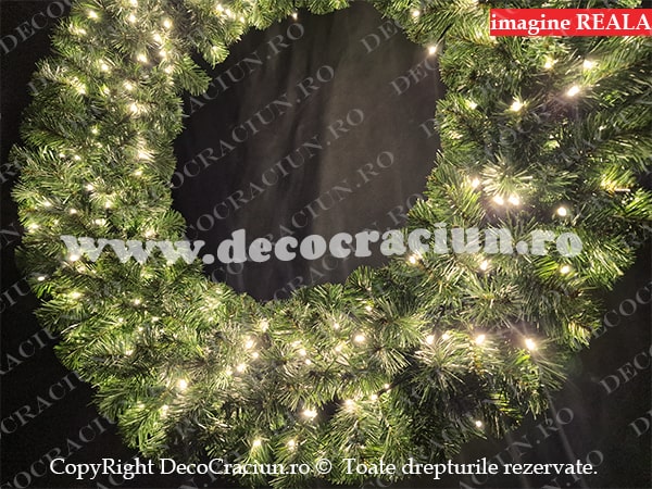 Coronita craciun exterior 1m leduri alb cald lumina statica