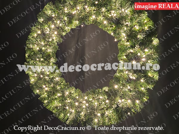 Coronita craciun exterior leduri alb cald lumina statica 1m diametru