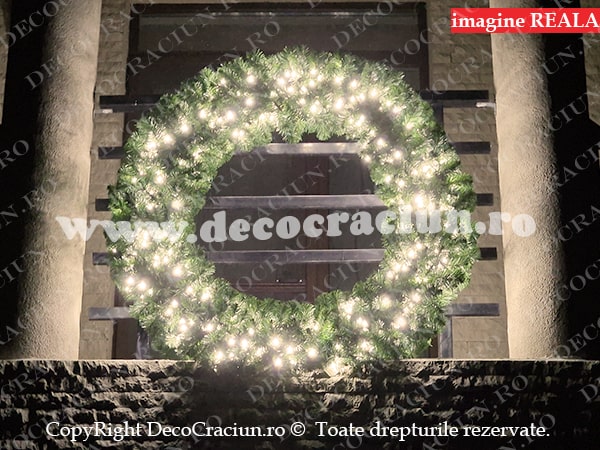 Coronita craciun exterior 1,2m leduri alb cald lumina statica