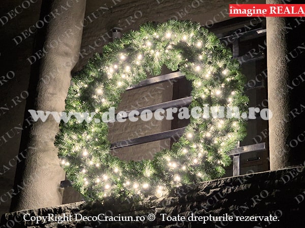 Coronita craciun exterior leduri alb cald lumina statica 1,2m diametru