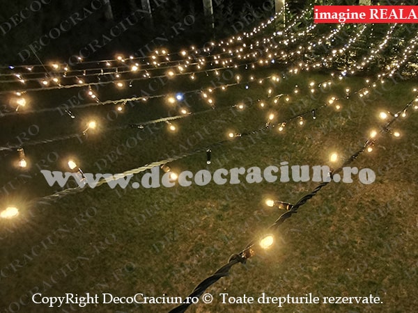 Perdea luminoasa craciun exterior 2x15m leduri alb cald