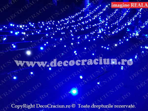 Perdea luminoasa craciun exterior 2x15m leduri albastre