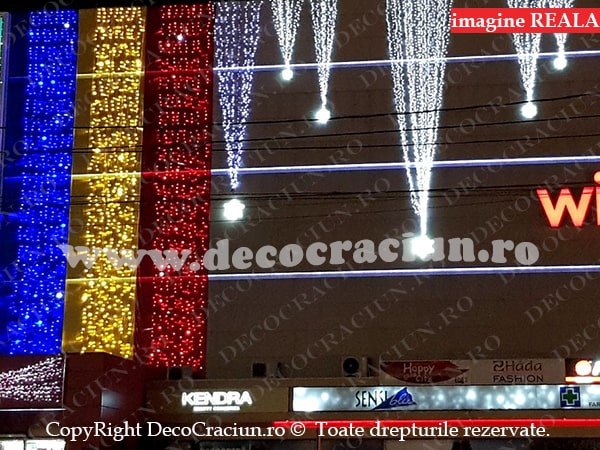 Perdea luminoasa craciun exterior 2x15m leduri tricolor