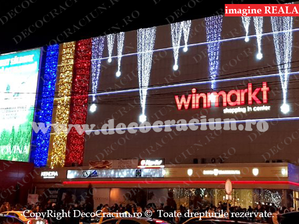 Perdea luminoasa craciun exterior 2x15m leduri tricolor IP65 gama profesionala
