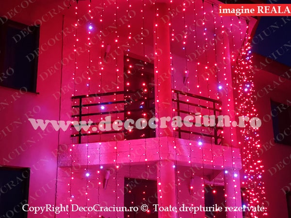 restaurant Compound golf Instalatie de Craciun perdea de lumini 2x5m cu leduri rosii si flash
