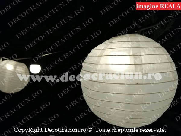 lampion chinezesc hartie alb de exterior 20cm