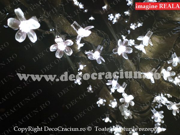 Ghirlanda luminoasa decorativa gradina si terasa flori de cires leduri albe