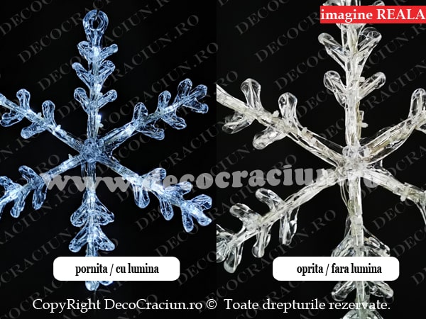 Decoratiuni luminoase geam craciun fulg zapada leduri albe si baterii