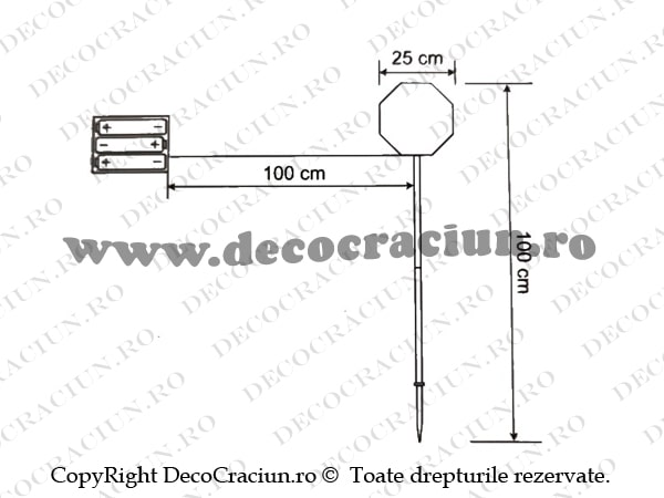 Decoratiuni luminoase Craciun exterior semn Mos Craciun inaltime 1m leduri albe alimentare baterii