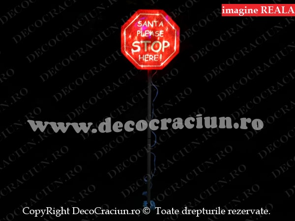 Decoratiuni luminoase Craciun exterior semn Mos Craciun