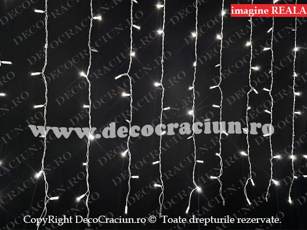Perdea lumini Craciun exterior 300 leduri alb rece efect stroboscopic 6x1,5m conectabila