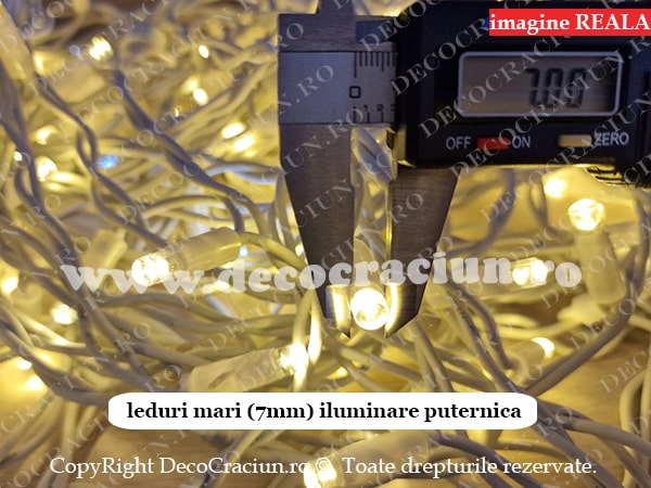 Perdele lumini exterior Craciun leduri alb cald 3x1,5m conectabile gama profesionala