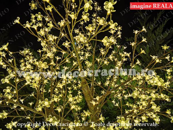 copac luminos cu leduri flori de cires cires inflorit luminos leduri alb cald